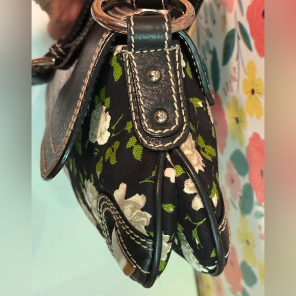 Dolce & Gabbana Floral Canvas & Leather Shoulder Bag Black Multi EUC MSRP $2200 - Picture 8 of 16
